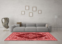 Machine Washable Oriental Red Industrial Rug, wshurb555red