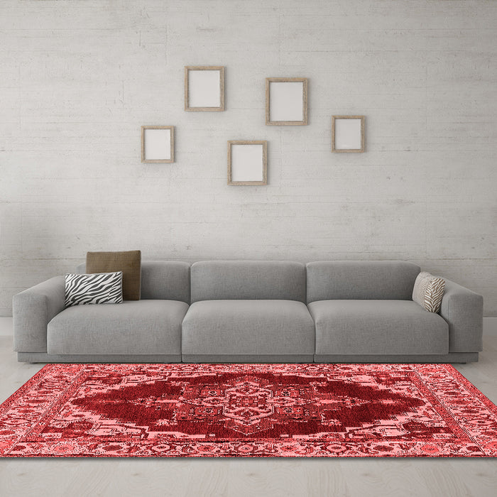 Industrial Red Washable Rugs