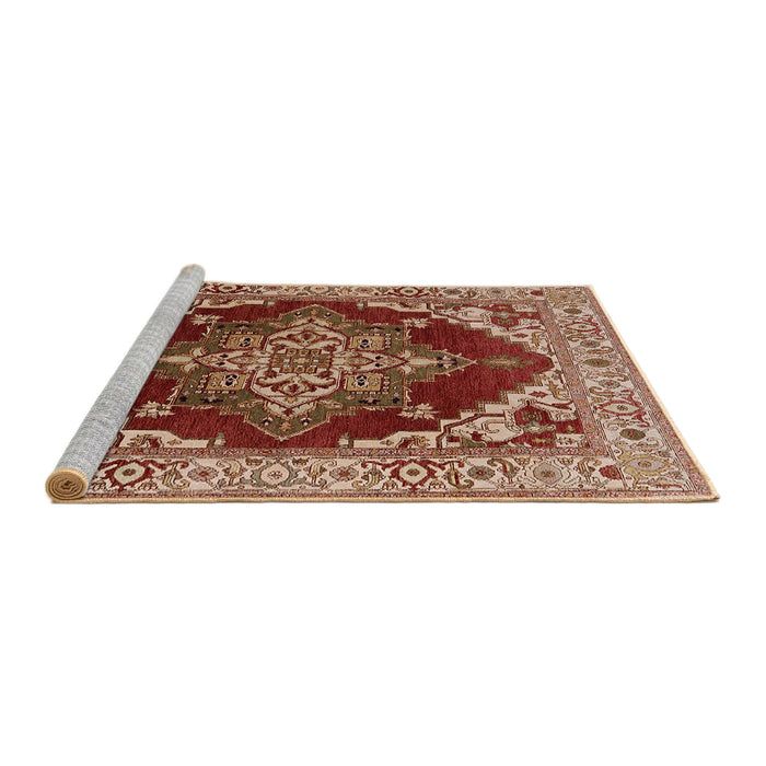 Sideview of Machine Washable Industrial Modern Tomato Red Rug, wshurb556