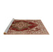 Sideview of Machine Washable Industrial Modern Tomato Red Rug, wshurb556