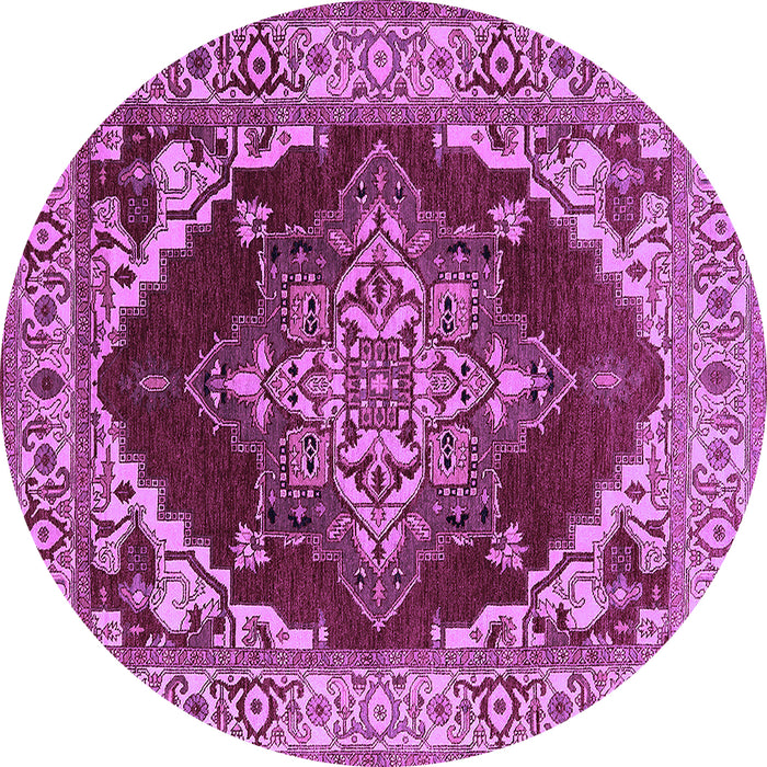 Round Oriental Purple Industrial Rug, urb556pur