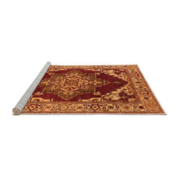 Sideview of Machine Washable Oriental Orange Industrial Area Rugs, wshurb556org
