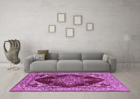 Machine Washable Oriental Purple Industrial Rug, wshurb556pur