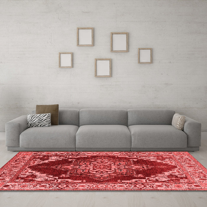 Industrial Red Washable Rugs