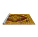 Sideview of Machine Washable Oriental Yellow Industrial Rug, wshurb556yw