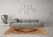 Machine Washable Oriental Brown Industrial Rug in a Living Room,, wshurb556brn