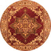 Round Oriental Orange Industrial Rug, urb556org