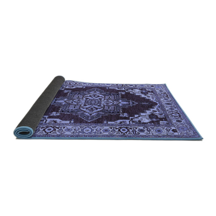 Sideview of Oriental Blue Industrial Rug, urb556blu