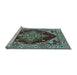 Sideview of Machine Washable Oriental Light Blue Industrial Rug, wshurb556lblu