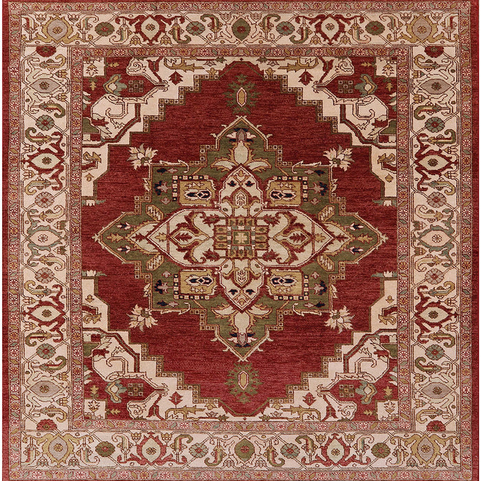 Square Machine Washable Industrial Modern Tomato Red Rug, wshurb556