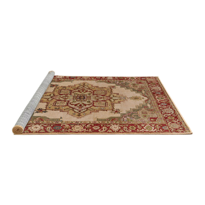 Sideview of Machine Washable Industrial Modern Mahogany Brown Rug, wshurb557