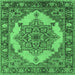 Square Oriental Emerald Green Industrial Rug, urb557emgrn