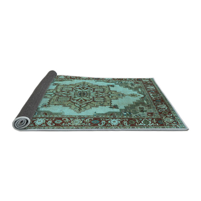 Sideview of Oriental Light Blue Industrial Rug, urb557lblu