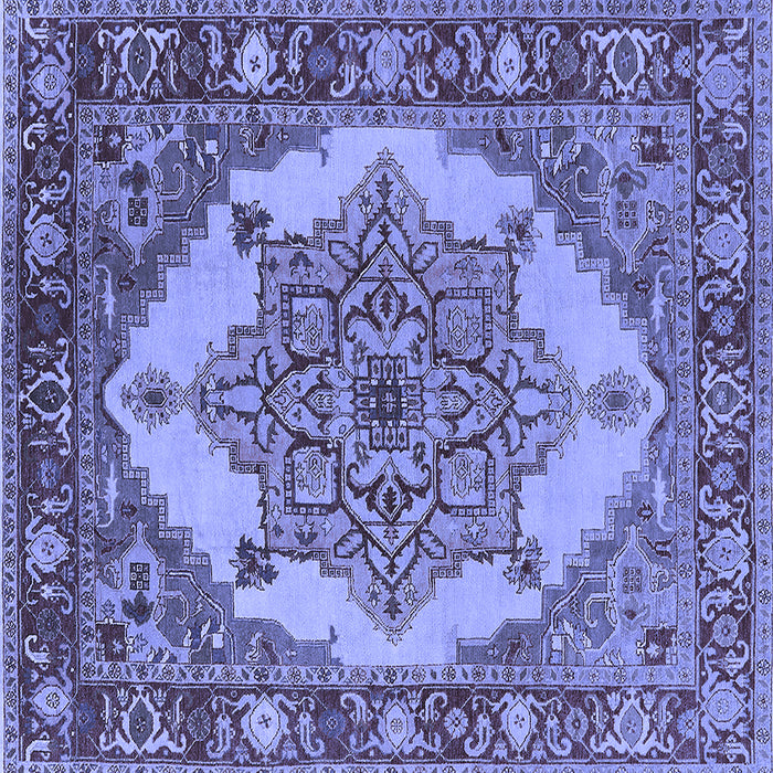 Square Oriental Blue Industrial Rug, urb557blu