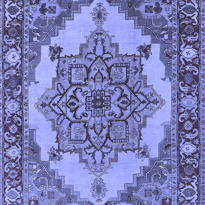 Machine Washable Oriental Blue Industrial Rug, wshurb557blu