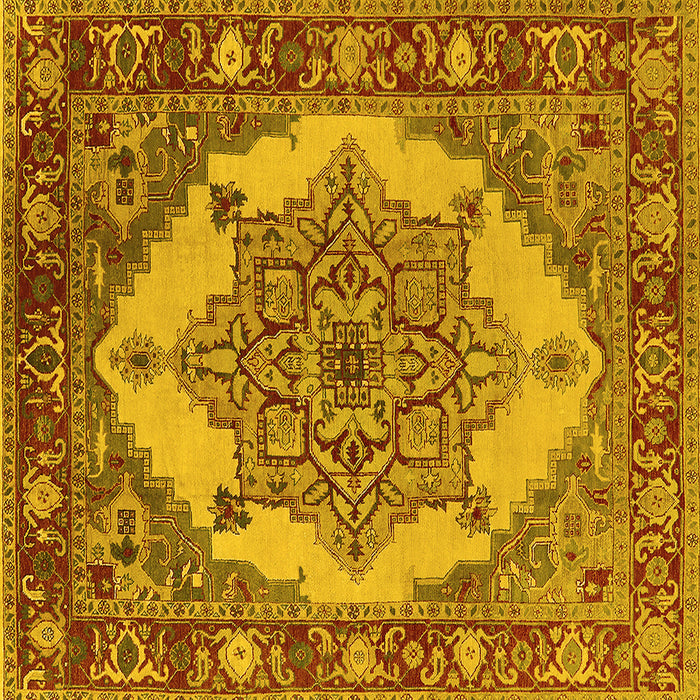 Square Oriental Yellow Industrial Rug, urb557yw