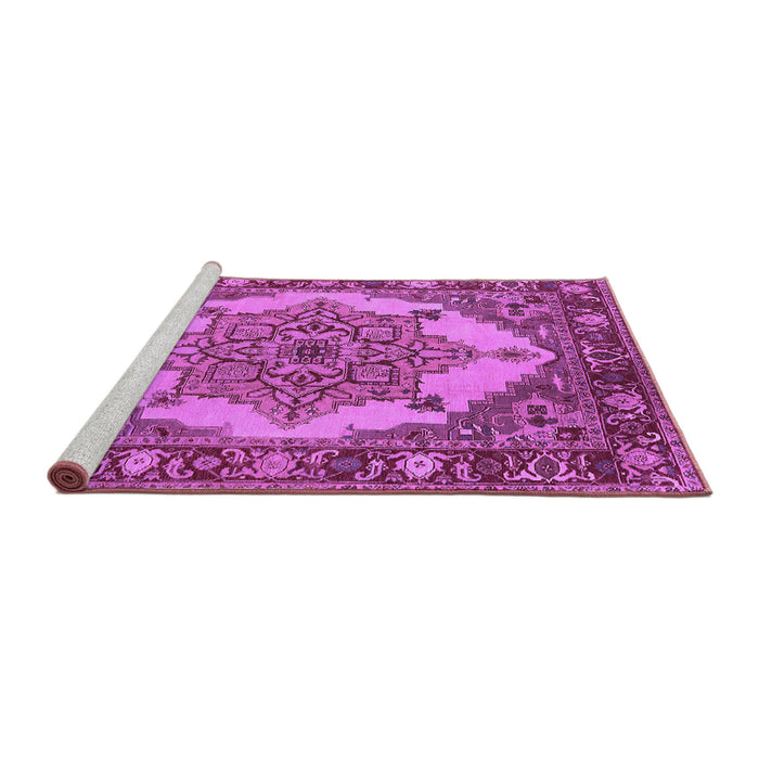 Sideview of Machine Washable Oriental Purple Industrial Area Rugs, wshurb557pur