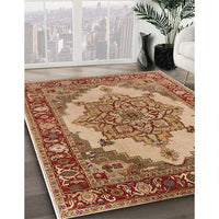 Mid-Century Modern Mahogany Brown Oriental Rug, urb557