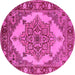 Round Oriental Pink Industrial Rug, urb557pnk