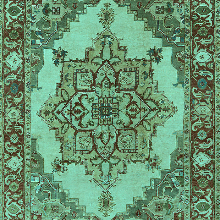Machine Washable Oriental Turquoise Industrial Area Rugs, wshurb557turq