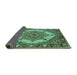 Sideview of Oriental Turquoise Industrial Rug, urb557turq