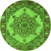 Round Oriental Green Industrial Rug, urb557grn