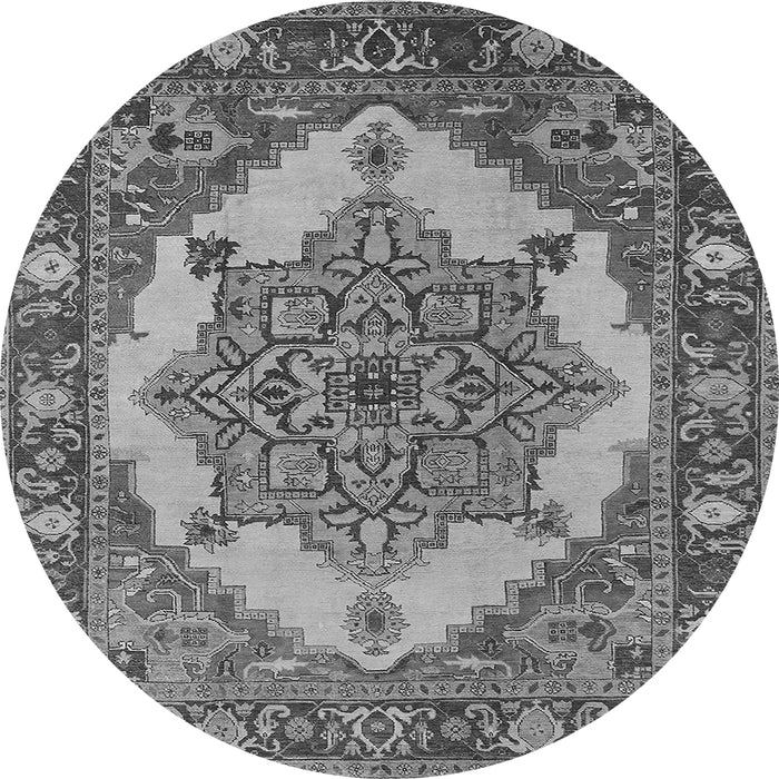 Round Oriental Gray Industrial Rug, urb557gry