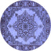 Round Oriental Blue Industrial Rug, urb557blu