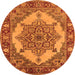 Round Oriental Orange Industrial Rug, urb557org