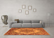 Machine Washable Oriental Orange Industrial Area Rugs in a Living Room, wshurb557org