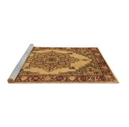 Sideview of Machine Washable Oriental Brown Industrial Rug, wshurb557brn