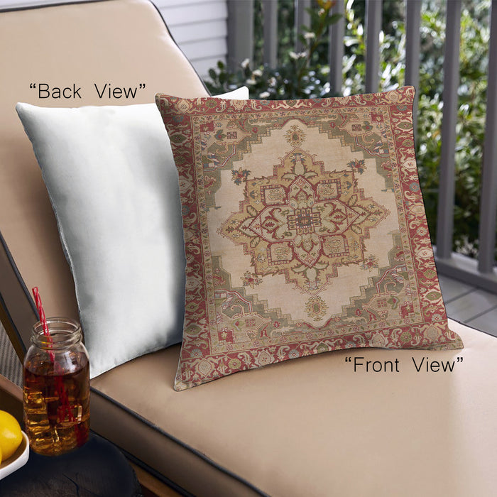Front View of Mid-Century Modern Urban Square Mahogany Brown Throw Pillow, 18 inch by 18 inch, pwurb557