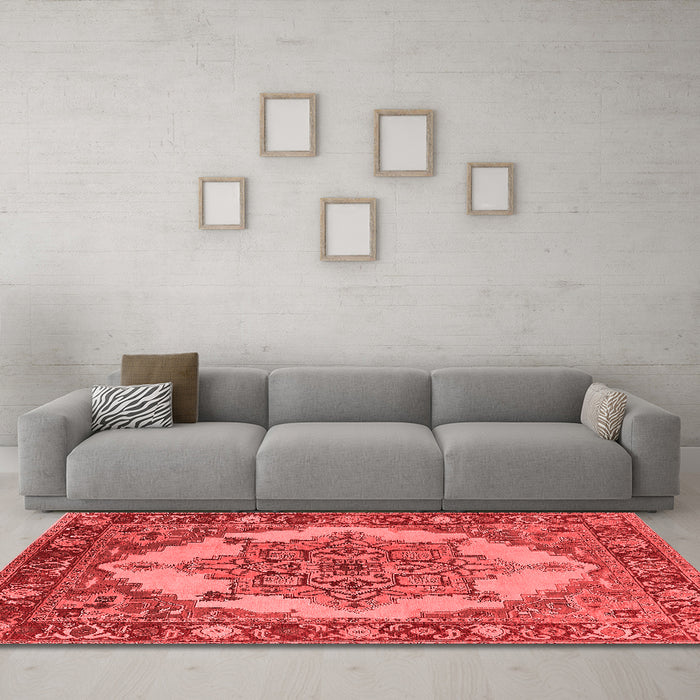 Industrial Red Washable Rugs