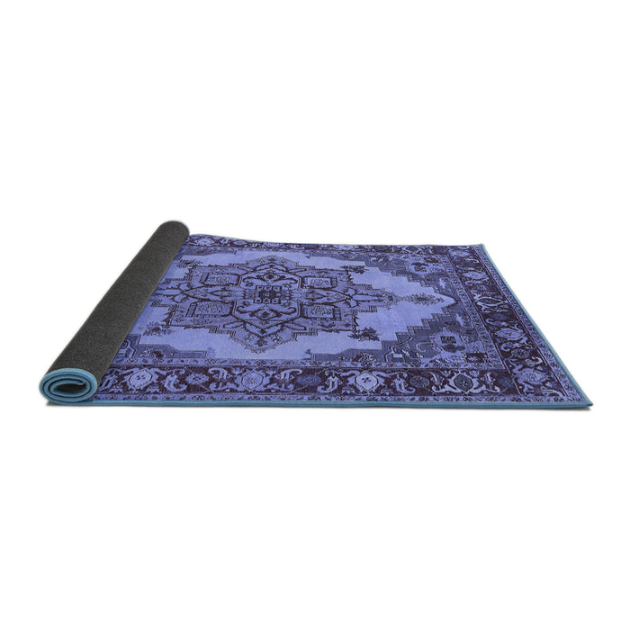 Sideview of Oriental Blue Industrial Rug, urb557blu