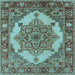 Square Oriental Light Blue Industrial Rug, urb557lblu