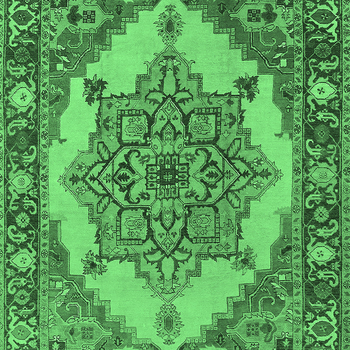 Machine Washable Oriental Emerald Green Industrial Area Rugs, wshurb557emgrn