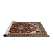 Sideview of Machine Washable Industrial Modern Red Rug, wshurb558