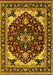 Machine Washable Oriental Yellow Industrial Rug, wshurb558yw