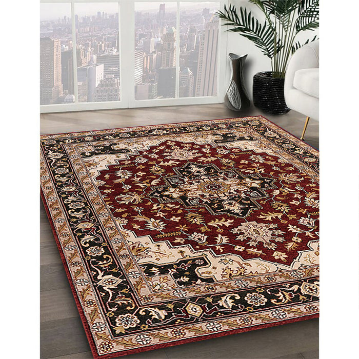 Machine Washable Industrial Modern Red Rug in a Family Room, wshurb558