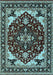 Machine Washable Oriental Light Blue Industrial Rug, wshurb558lblu