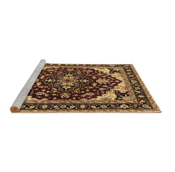Sideview of Machine Washable Oriental Brown Industrial Rug, wshurb558brn