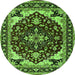 Round Oriental Green Industrial Rug, urb558grn