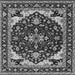 Square Machine Washable Oriental Gray Industrial Rug, wshurb558gry