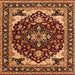 Square Oriental Orange Industrial Rug, urb558org