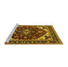 Sideview of Machine Washable Oriental Yellow Industrial Rug, wshurb558yw