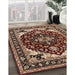 Mid-Century Modern Red Oriental Rug in Family Room, urb558