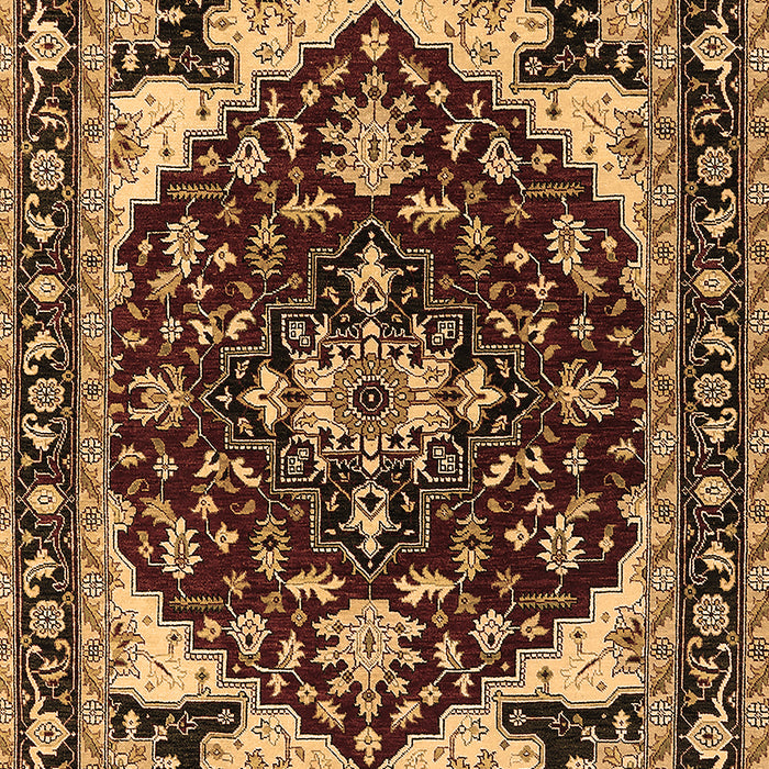 Machine Washable Oriental Brown Industrial Rug, wshurb558brn