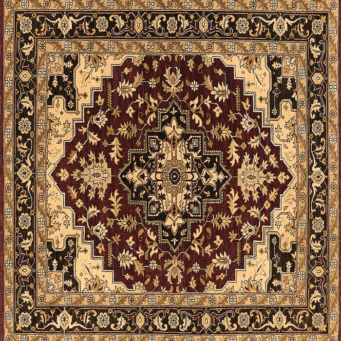 Square Oriental Brown Industrial Rug, urb558brn