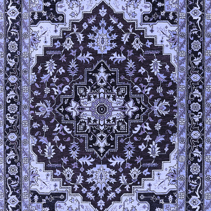 Machine Washable Oriental Blue Industrial Rug, wshurb558blu