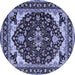 Round Oriental Blue Industrial Rug, urb558blu